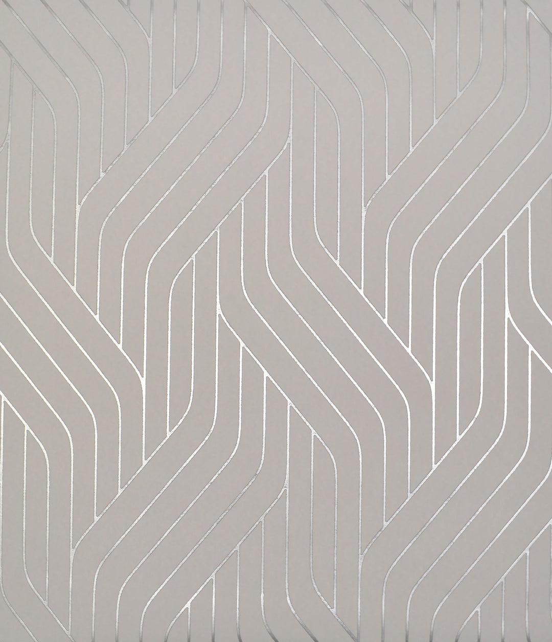 Ebb & Flow Silver Wallpaper by Antonina Vella Designer