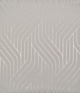 Ebb & Flow Silver Wallpaper by Antonina Vella