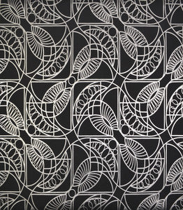 Cartouche Black & Silver Wallpaper by Antonina Vella