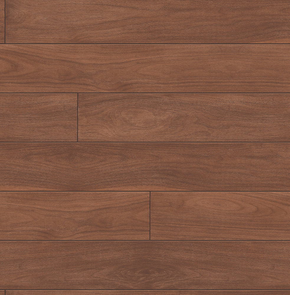 Teak Planks Mahogany by Seabrook Wallpaper NextWall Peel & Stick United States 30.75 20.87" 20.5" - Fabric Carolina -