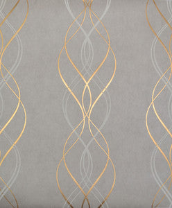 Aurora Grey & Gold Wallpaper by York Wallcoverings