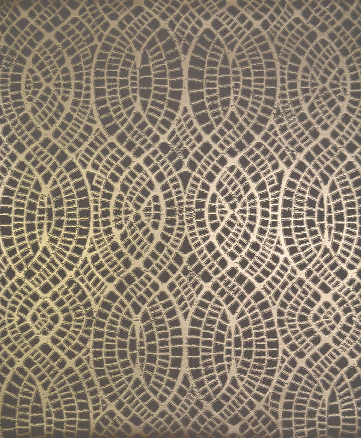 Tortoise Taupe & Gold Wallpaper by Antonina Vella Antonina Vella Modern Metals Covers about 56.9 square feet 20.8-in by 32.8-ft long roll Unpasted 25.2 - Fabric Carolina -