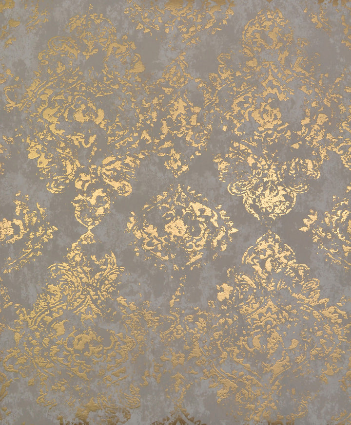 Stargazer Khaki & Gold Wallpaper by Antonina Vella Antonina Vella Modern Metals Covers about 56.9 square feet 20.8-in by 32.8-ft long roll Unpasted 25.2 - Fabric Carolina -