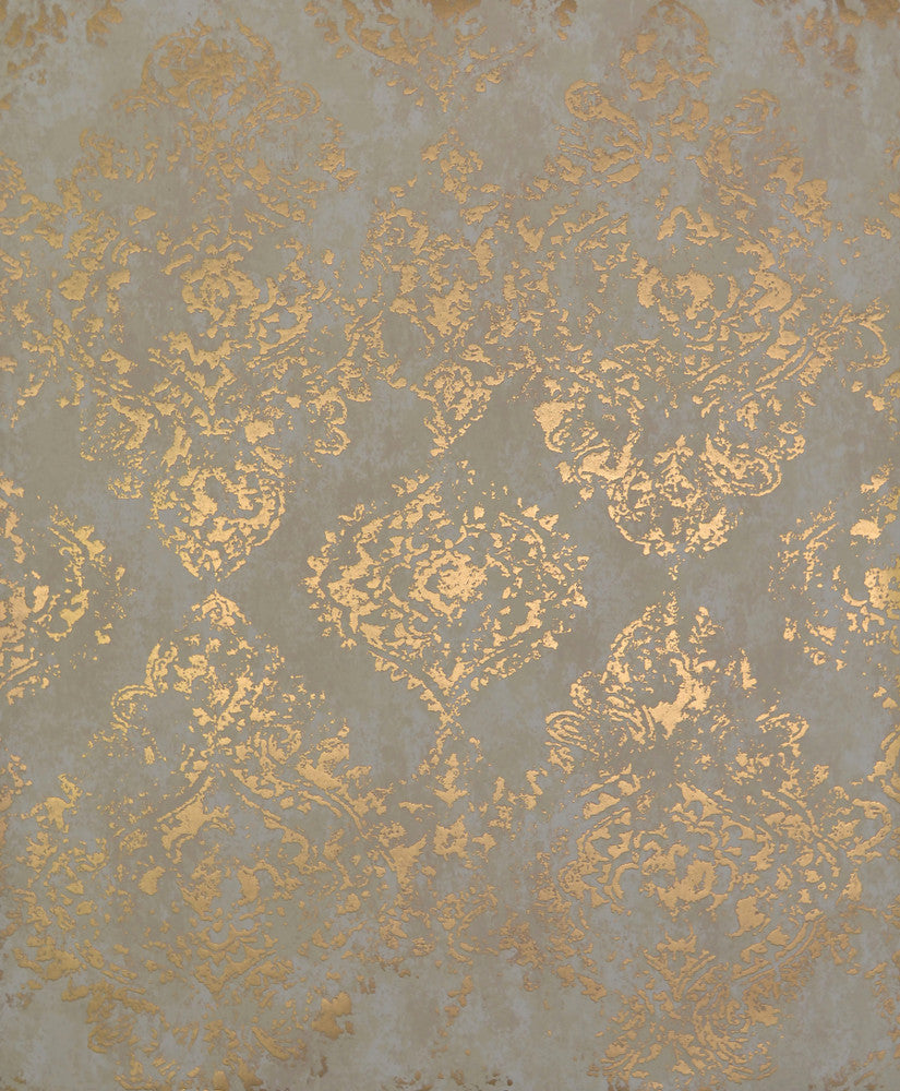 Stargazer Almond & Gold Wallpaper by Antonina Vella Antonina Vella Modern Metals Covers about 56.9 square feet 20.8-in by 32.8-ft long roll Unpasted 25.2 - Fabric Carolina -
