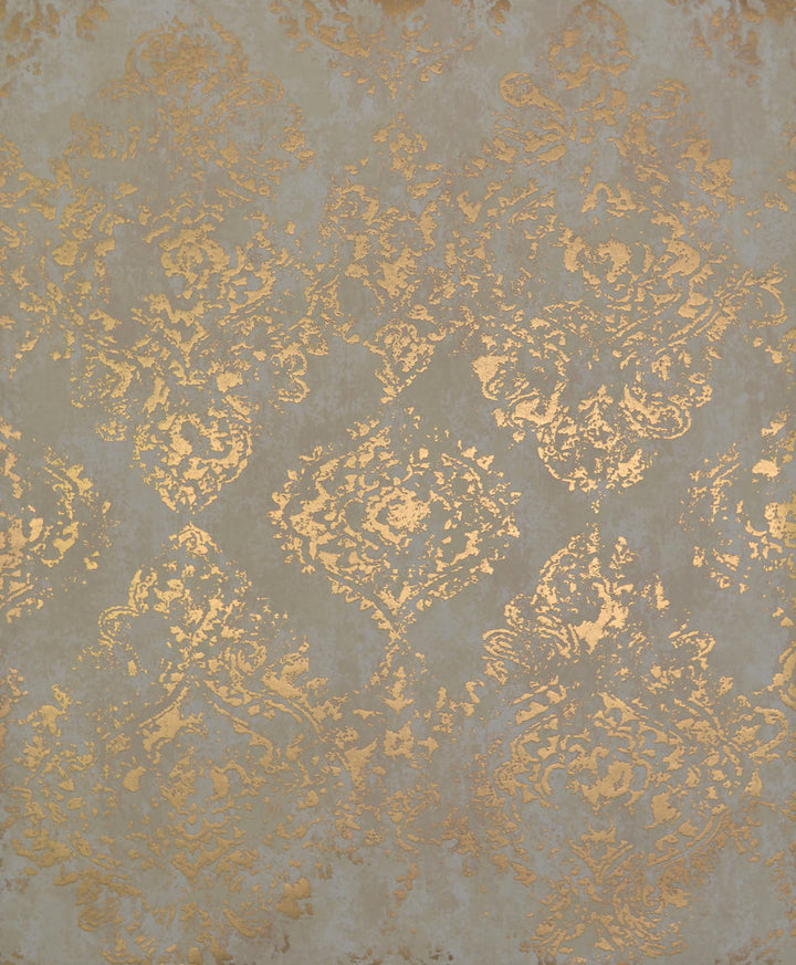Stargazer Almond & Gold Wallpaper by Antonina Vella Antonina Vella Modern Metals Covers about 56.9 square feet 20.8-in by 32.8-ft long roll Unpasted 25.2 - Fabric Carolina -