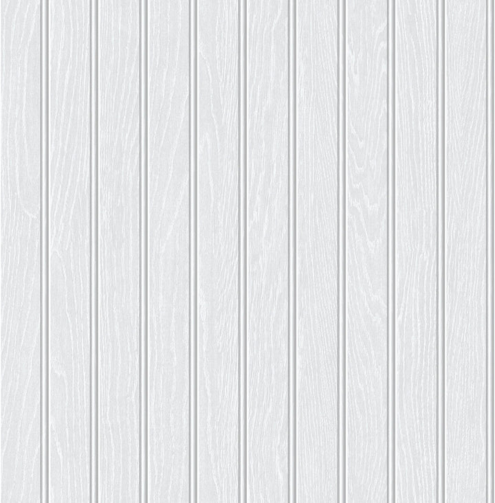 Beadboard Off-White & Pearl Gray by Seabrook Wallpaper NextWall Peel & Stick United States 30.75 0" 20.5" - Fabric Carolina -