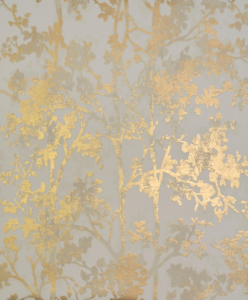 Shimmering Foliage Almond & Gold Wallpaper by York Wallcoverings Shimmering Finishes Covers about 56.9 square feet 20.8-in by 32.8-ft long roll Unpasted 25.2 - Fabric Carolina -