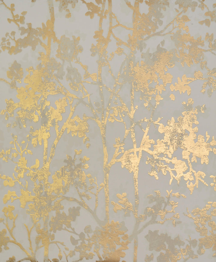Shimmering Foliage Almond & Gold Wallpaper by York Wallcoverings Shimmering Finishes Covers about 56.9 square feet 20.8-in by 32.8-ft long roll Unpasted 25.2 - Fabric Carolina -