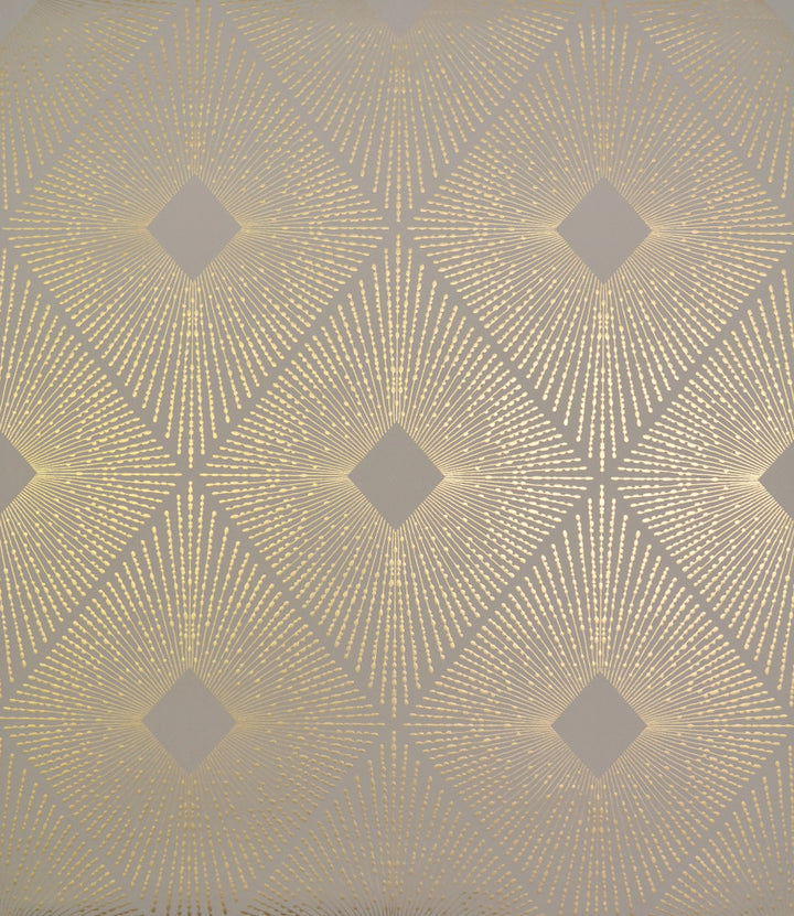 Harlowe Khaki & Gold Wallpaper by Antonina Vella Antonina Vella Modern Metals Covers about 56.9 square feet 20.8-in by 32.8-ft long roll Unpasted 12.6 - Fabric Carolina -