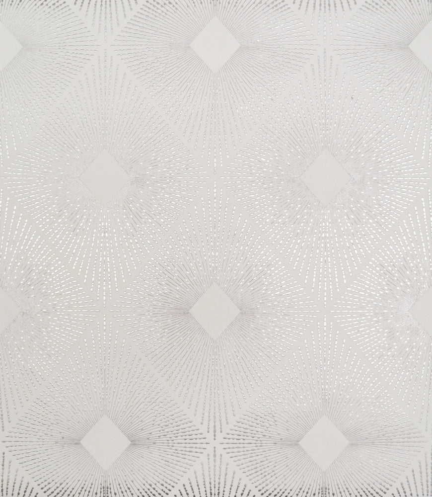 Harlowe White & Silver Wallpaper by York Wallcoverings Shimmering Finishes Covers about 56.9 square feet 20.8-in by 32.8-ft long roll Unpasted 12.6 - Fabric Carolina -