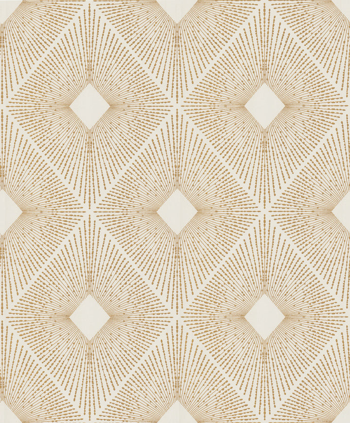 Harlowe White & Gold Wallpaper by Inspired by Color Antonina Vella Modern Metals Second Edition Covers about 56.9 square feet 20.8-in by 32.8-ft long roll Unpasted 12.6 - Fabric Carolina -