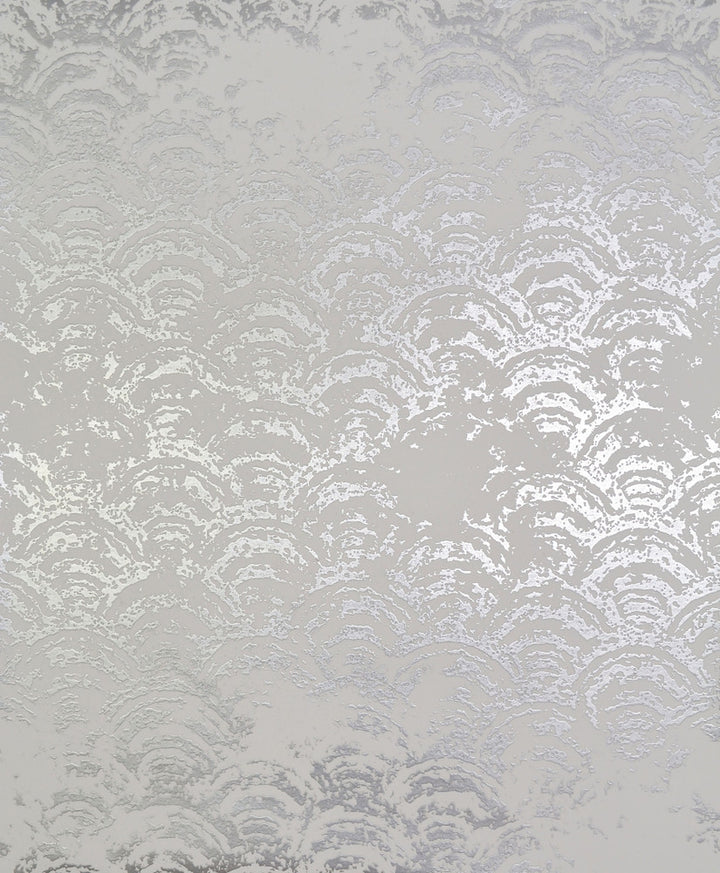 Eclipse White & Silver Wallpaper by Antonina Vella Antonina Vella Modern Metals Covers about 56.9 square feet 20.8-in by 32.8-ft long roll Unpasted 25.2 - Fabric Carolina -