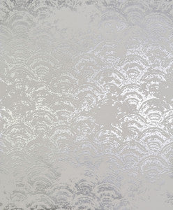 Eclipse White & Silver Wallpaper by Antonina Vella