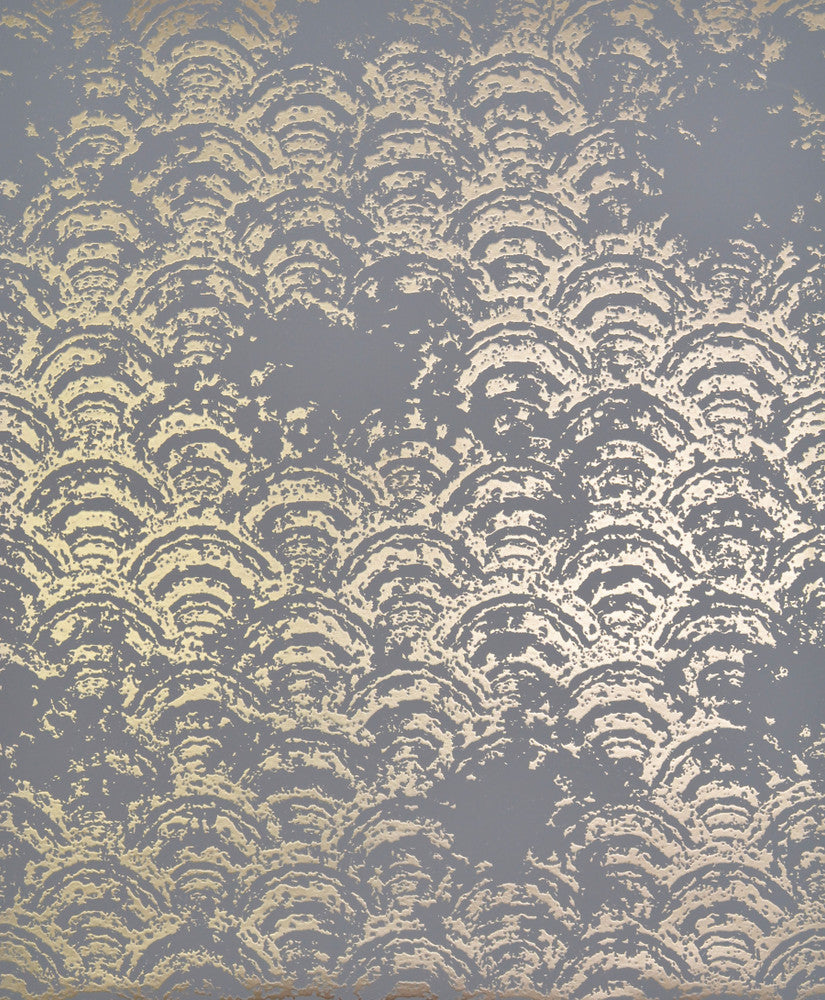 Eclipse Grey & Gold Wallpaper by Antonina Vella Antonina Vella Modern Metals Covers about 56.9 square feet 20.8-in by 32.8-ft long roll Unpasted 25.2 - Fabric Carolina -