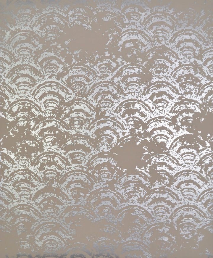 Eclipse Khaki & Silver Wallpaper by Antonina Vella Designer