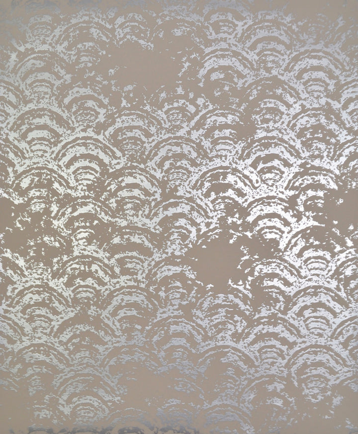 Eclipse Khaki & Silver Wallpaper by Antonina Vella Antonina Vella Modern Metals Covers about 56.9 square feet 20.8-in by 32.8-ft long roll Unpasted 25.2 - Fabric Carolina -