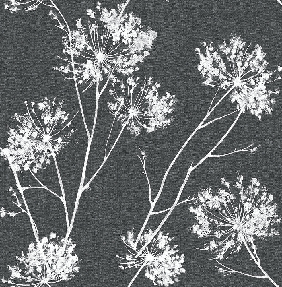 One O'Clocks Charcoal by Seabrook Wallpaper NextWall Peel & Stick United States 30.75 20.87" 20.5" - Fabric Carolina -