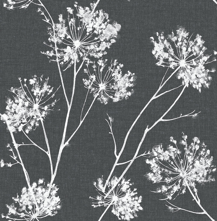 One O'Clocks Charcoal by Seabrook Wallpaper NextWall Peel & Stick United States 30.75 20.87" 20.5" - Fabric Carolina -