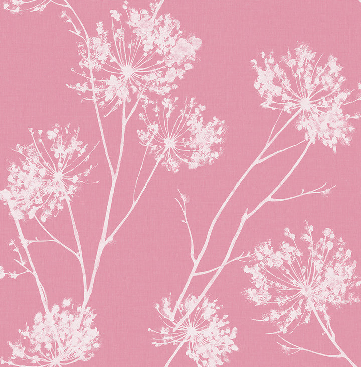 One O'Clocks Pink by Seabrook Wallpaper NextWall Peel & Stick United States 30.75 20.87" 20.5" - Fabric Carolina -
