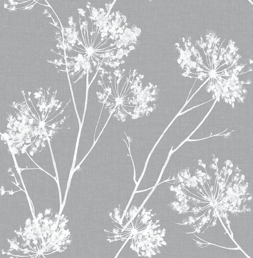One O'Clocks Cove Gray by Seabrook Wallpaper NextWall Peel & Stick United States 30.75 20.87" 20.5" - Fabric Carolina -