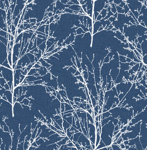 Tree Branches Coastal Blue by Seabrook Wallpaper