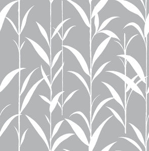 Bamboo Leaves Gray by Seabrook Wallpaper