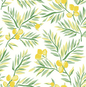 Lemon Branch Lemon & Sage by Seabrook Wallpaper