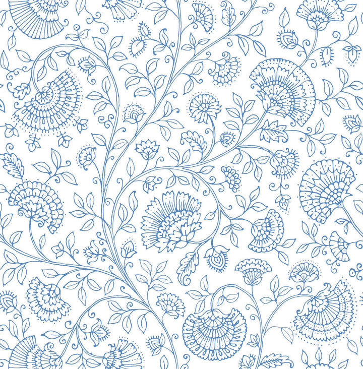 Paisley Trail Blue Bell by Seabrook Wallpaper NextWall Peel & Stick United States 30.75 20.87" 20.5" - Fabric Carolina -