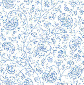 Paisley Trail Blue Bell by Seabrook Wallpaper