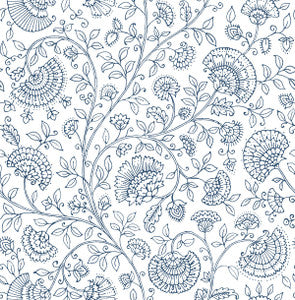 Paisley Trail Midnight Blue by Seabrook Wallpaper