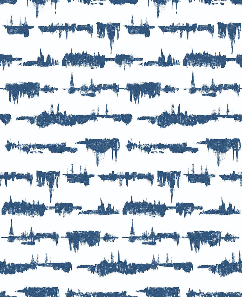 Lifeline Navy Blue by Seabrook Wallpaper NextWall Peel & Stick United States 30.75 25.2" 20.5" - Fabric Carolina -