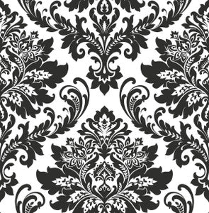 Damask Black & White by Seabrook Wallpaper