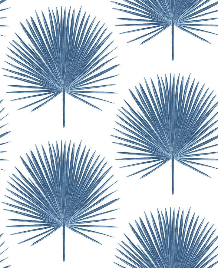 Palmetto Palm Coastal Blue by Seabrook Wallpaper NextWall Peel & Stick United States 30.75 12.6" 20.5" - Fabric Carolina -