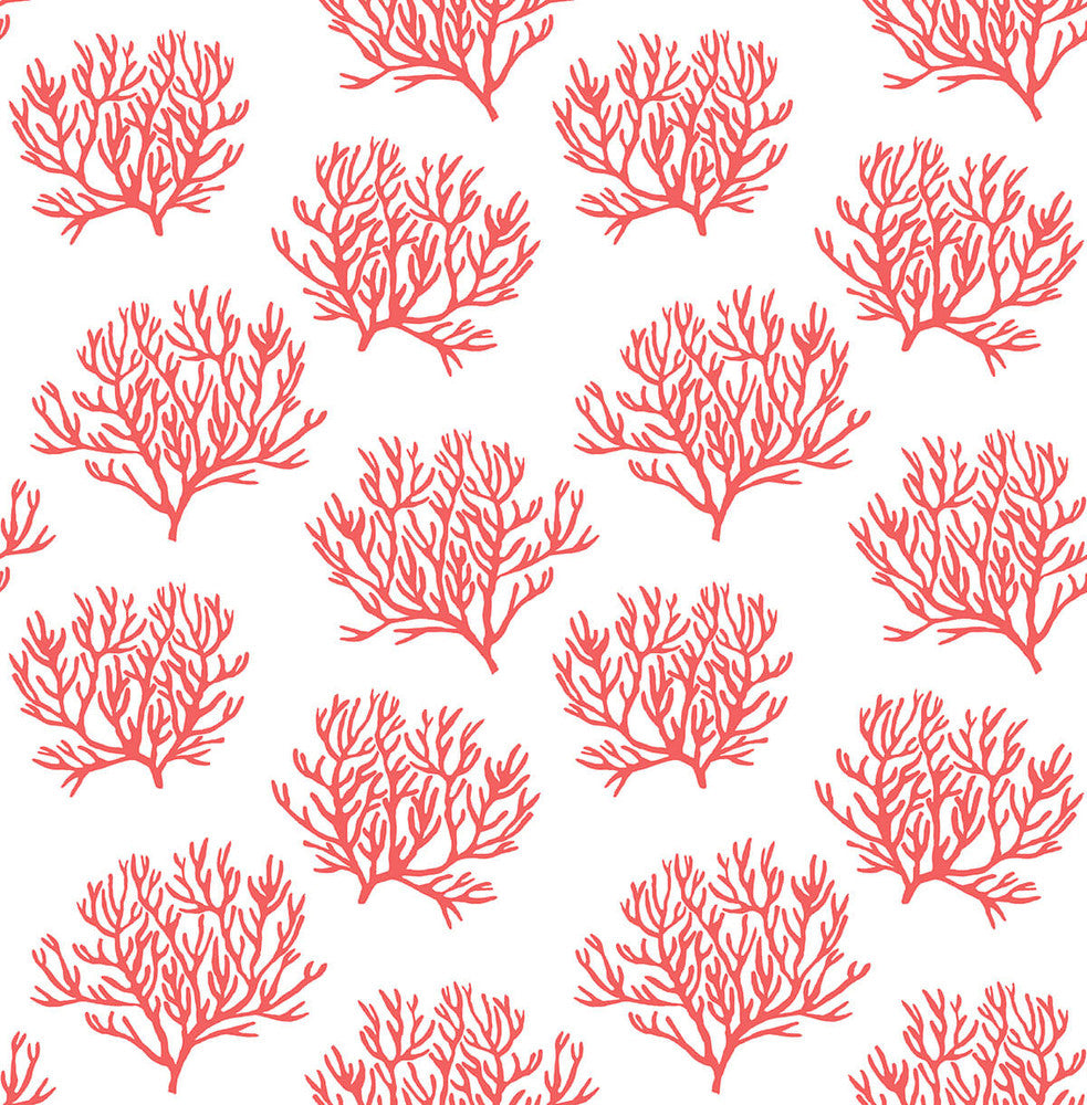 Coastal Coral Reef Vermillion by Seabrook Wallpaper NextWall Peel & Stick United States 30.75 10.43" 20.5" - Fabric Carolina -