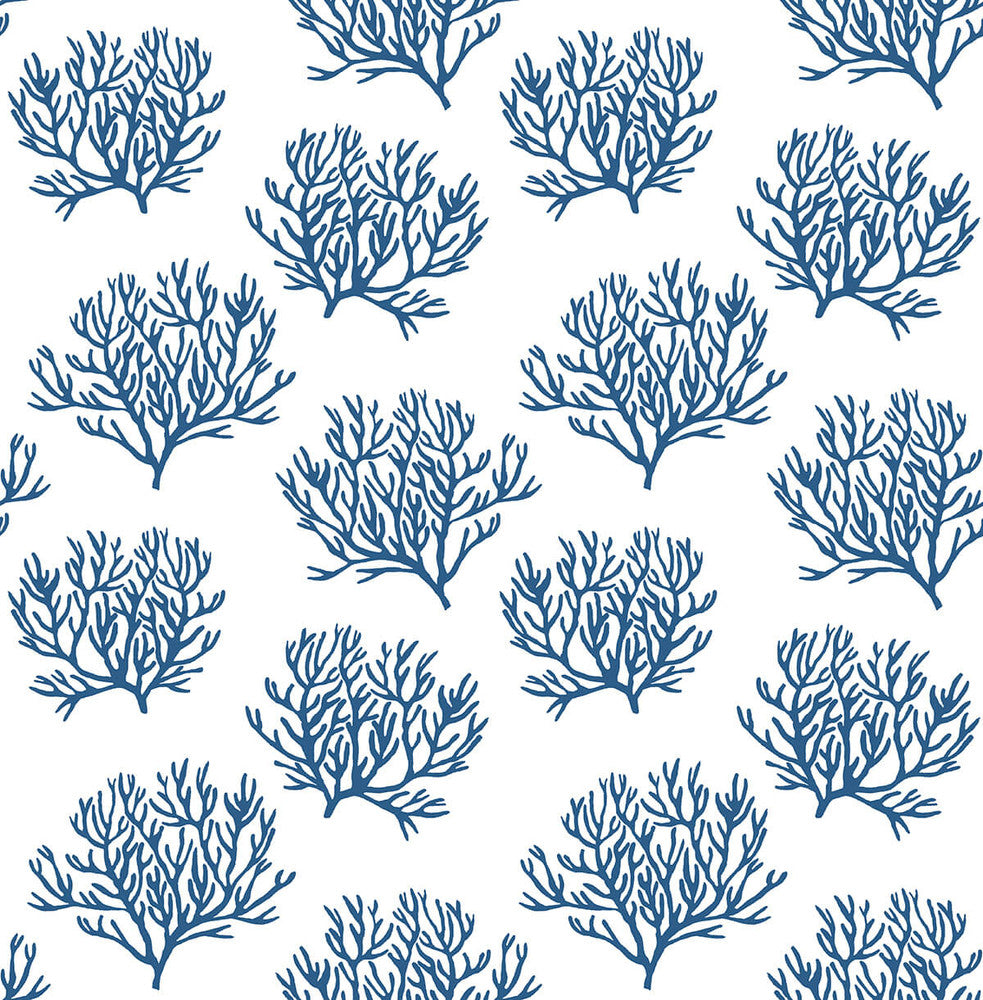 Coastal Coral Reef Marine Blue by Seabrook Wallpaper NextWall Peel & Stick United States 30.75 10.43" 20.5" - Fabric Carolina -