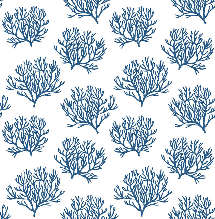 Coastal Coral Reef Marine Blue by Seabrook Wallpaper NextWall Peel & Stick United States 30.75 10.43" 20.5" - Fabric Carolina -