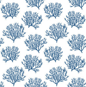 Coastal Coral Reef Marine Blue by Seabrook Wallpaper