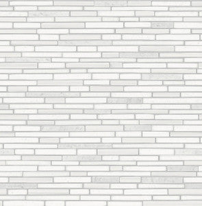 Faux Mosaic Strip Tile Metallic Pearl & Gray by Seabrook Wallpaper