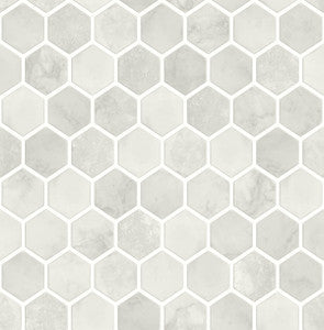 Inlay Hexagon Cream Neutral by Seabrook Wallpaper