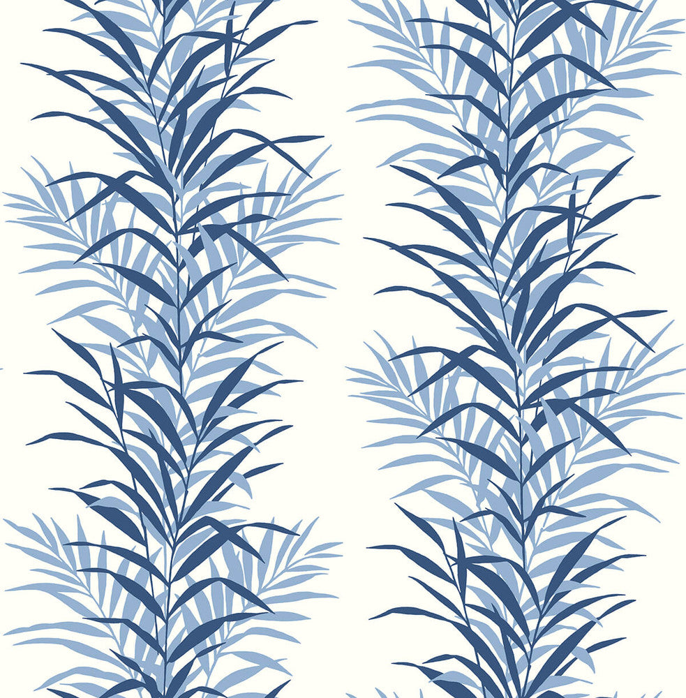 Leaf Stripe Carolina Blue by Seabrook Wallpaper NextWall Peel & Stick United States 30.75 20.87" 20.5" - Fabric Carolina -