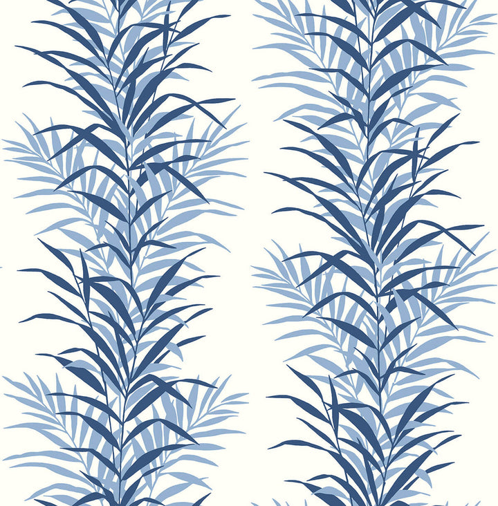 Leaf Stripe Carolina Blue by Seabrook Wallpaper NextWall Peel & Stick United States 30.75 20.87" 20.5" - Fabric Carolina -