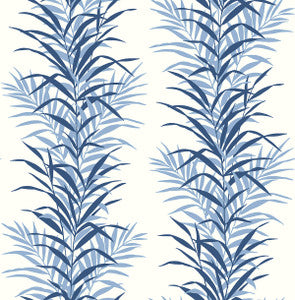 Leaf Stripe Carolina Blue by Seabrook Wallpaper