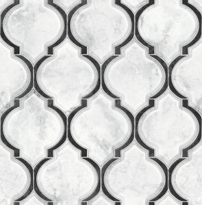 Marbled Ogee Onyx & Carrara by Seabrook Wallpaper
