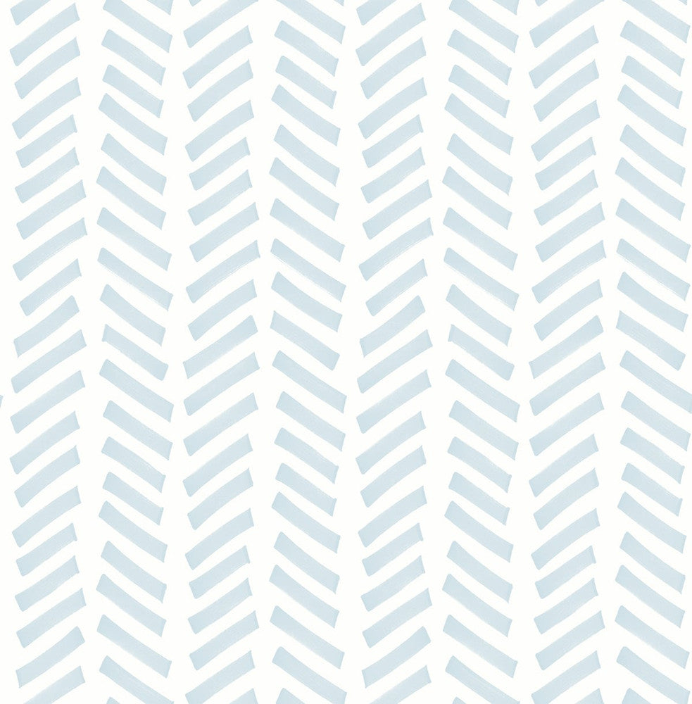 Mod Chevron Sky Blue by Seabrook Wallpaper NextWall Peel & Stick United States 30.75 20.87" 20.5" - Fabric Carolina -