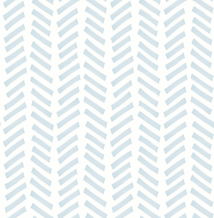 Mod Chevron Sky Blue by Seabrook Wallpaper NextWall Peel & Stick United States 30.75 20.87" 20.5" - Fabric Carolina -