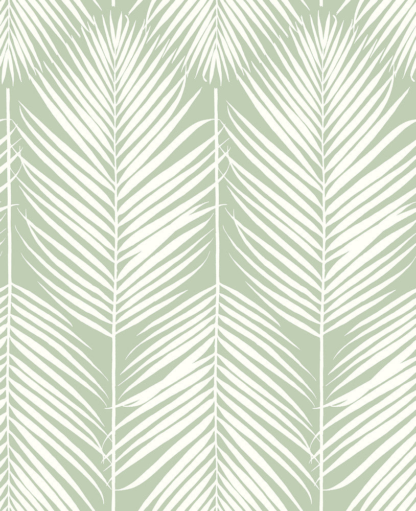 Palm Silhouette Pastel Green by Seabrook Wallpaper NextWall Peel & Stick United States 30.75 25.2" 20.5" - Fabric Carolina -