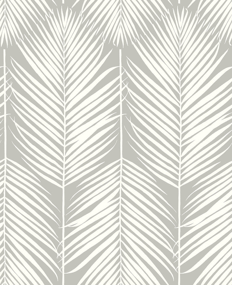 Palm Silhouette Harbor Gray by Seabrook Wallpaper NextWall Peel & Stick United States 30.75 25.2" 20.5" - Fabric Carolina -