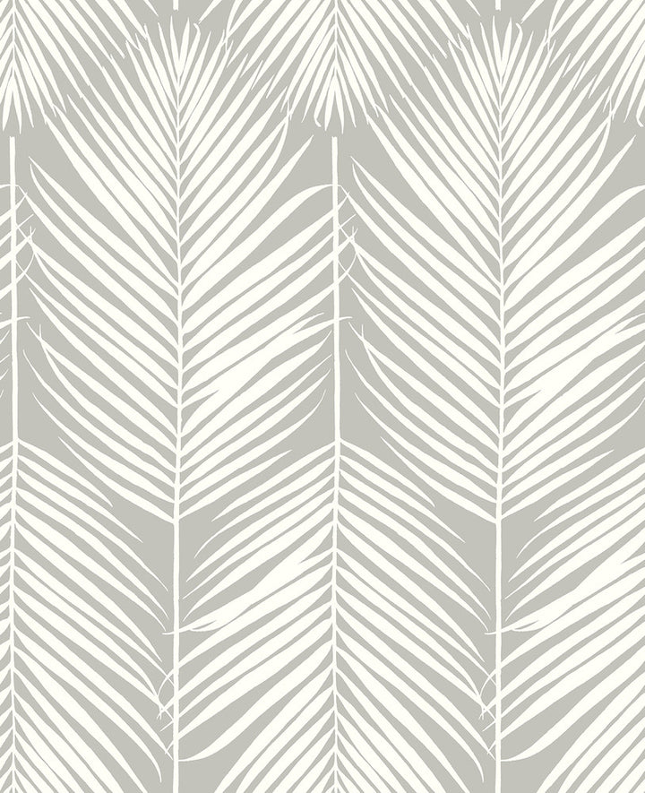 Palm Silhouette Harbor Gray by Seabrook Wallpaper NextWall Peel & Stick United States 30.75 25.2" 20.5" - Fabric Carolina -