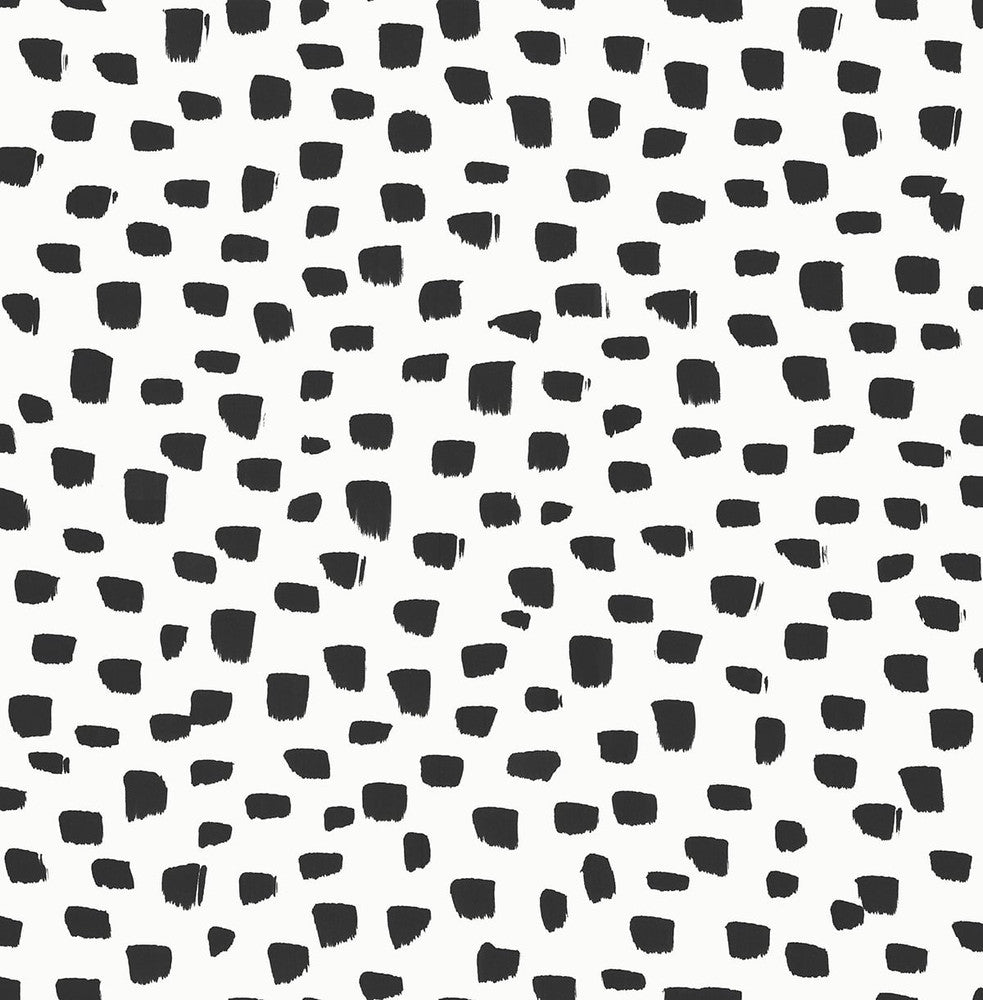 Speckled Dot Black & White by Seabrook Wallpaper NextWall Peel & Stick United States 30.75 20.87" 20.5" - Fabric Carolina -