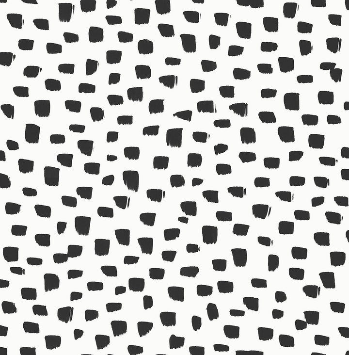 Speckled Dot Black & White by Seabrook Wallpaper NextWall Peel & Stick United States 30.75 20.87" 20.5" - Fabric Carolina -